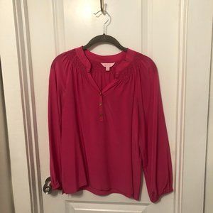 Pink Lilly Pulitzer Elsa silk top
